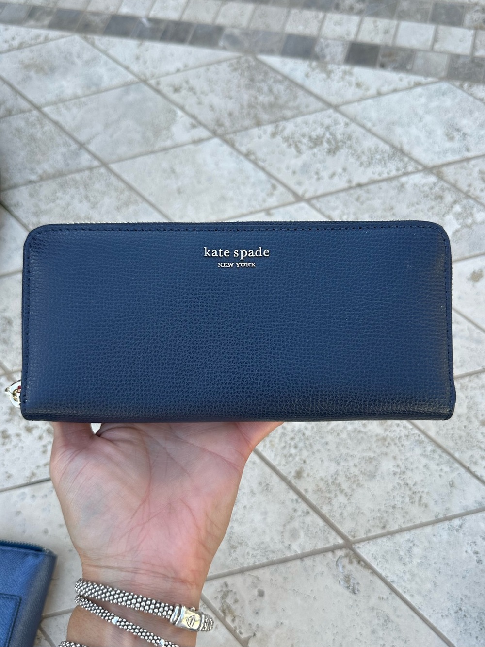 NWOT - Kate Spade Navy Zip-Around Leather Wallet